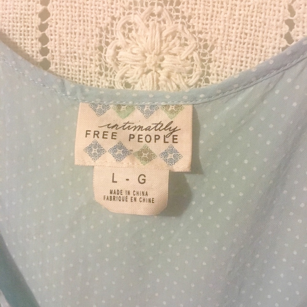 RARE Sky Blue Free People Voile & Lace Slip Dress - Picture 4 of 4